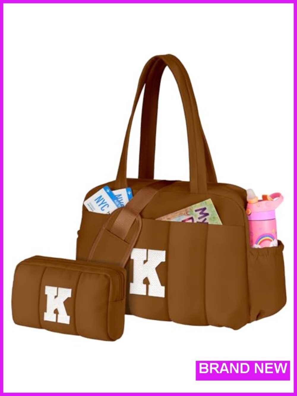 Duffel Bag Women Weekender Carry On Gym Sports with Letter